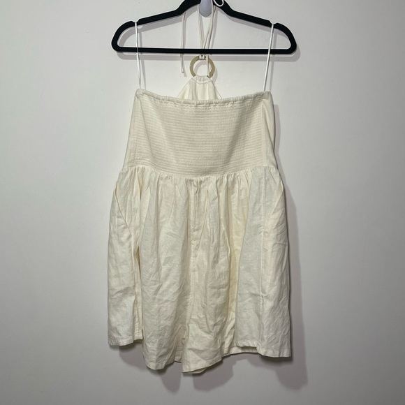Old Navy women's white linen blend O ring halter summer beach romper in size XXL - Picture 9 of 10